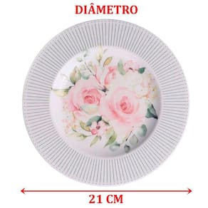 Jogo Pratos Sobremesa Lanche 2peças 2 Pessoas Ornatta 21cm