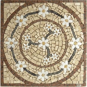 Mandala Mosaico Floral Rosone Venezia Quadrado Tamanho 120cm