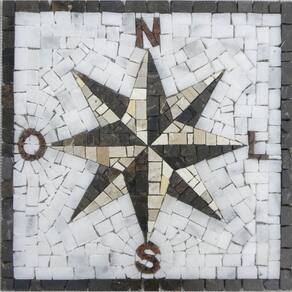 Rosa Dos Ventos Em Mosaico Com Letras Tamanho 130cm