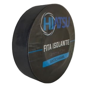 Fita Isolante Antichama 0,13mm X 19mm X 20m Cor Preta Hiatsu 10 Unidades