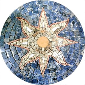 Rosone Mosaico Contemporâneo Sol Em Mosaico I Tamanho 100cm