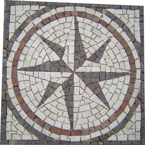 Rosa Dos Ventos Em Mosaico Rosone Fiorentino I Rústico Tamanho 90cm