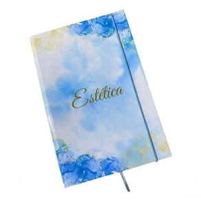 Caderno Sketchbook Grande Capa Profissões Estética 21x14cm Miolo Sem Pauta Para Desenhar