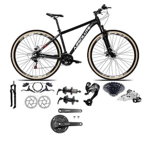 Bicicleta Aro 29 Absolute Nero 5 Câmbios 27v Shimano Altus Freios Hidráulicos Pneu Com Faixa - Preto Tam.19
