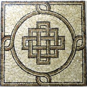 Piso Em Mosaico Romano Nó De Salomão Com Quatro Lados Tamanho 120cm