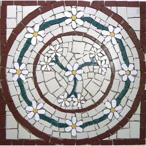 Mandala Mosaico Floral Venezia Cerâmico Quadrado Tamanho 60cm