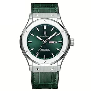 Relógio De Quartzo Masculino Com Mostrador Luminoso Design Casual Impermeavel 3atm Verde Prateado