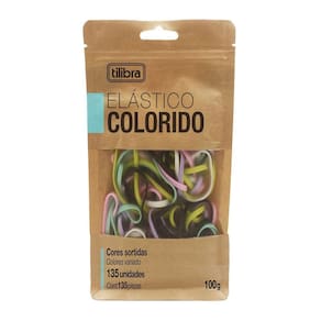 Elástico Colorido - Kraft Bag Com 135 Unidades Tilibra