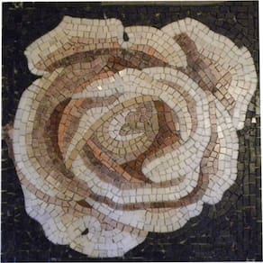 Mandala Mosaico Floral Rosa Branca I Tamanho 90cm
