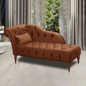Chaise Longue Divã Montreal Veludo 160cm Speciale Home Terracota