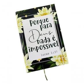 Caderno Sketchbook Grande Capa Religião 21x14cm Para Deus Nada é Impossível Miolo Sem Pauta Para Desenhar