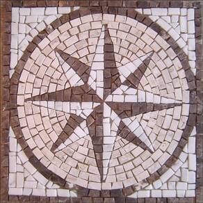 Rosa Dos Ventos Em Mosaico Rosone Fiorentino Iii Rústico Tamanho 130cm
