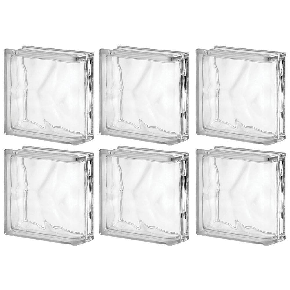 Kit 6 Bloco De Vidro 1 Lado P/ Acabamento 19x19x8 Tradestar