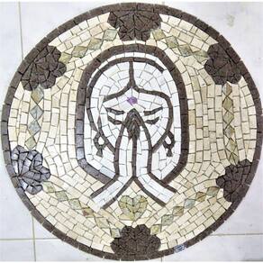 Mandala Indiana Piso Mosaico Meditação Tamanho 90cm