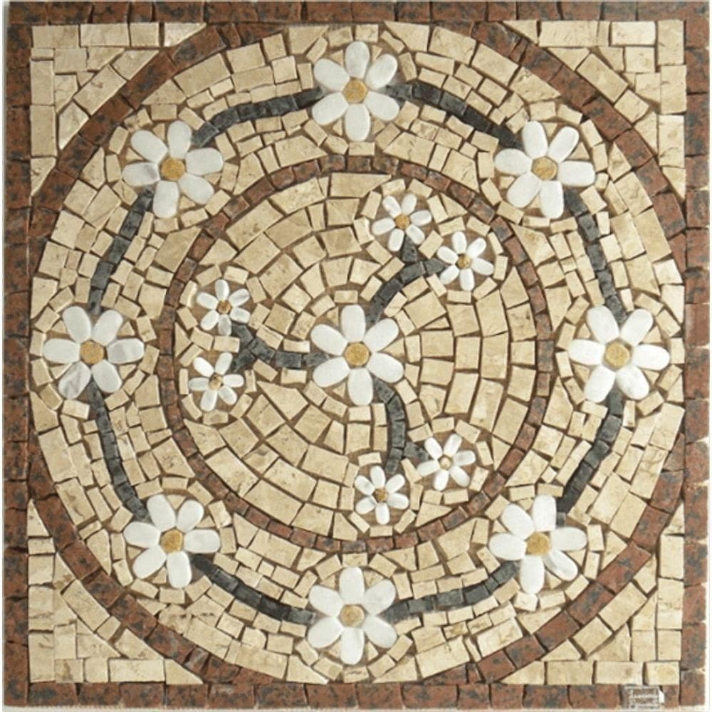 Mandala Mosaico Floral Rosone Venezia Quadrado Tamanho 150cm