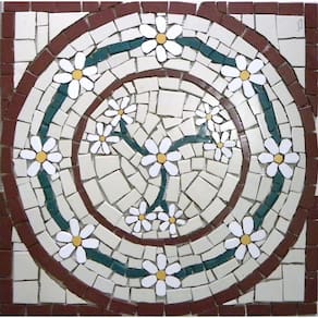 Mandala Mosaico Floral Venezia Cerâmico Quadrado Tamanho 70cm