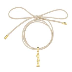 Cordão De Algodão Com Pingente Cana De Açúcar Revestido Em Ouro