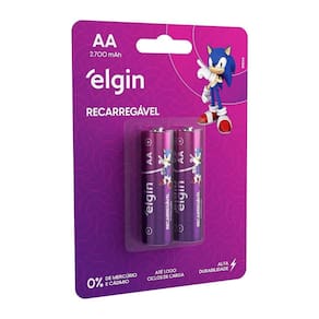 Pilha Recarregavel Elgin Aa 2700mah Blister Com 2