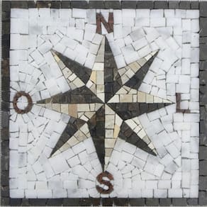 Rosa Dos Ventos Em Mosaico Com Letras Tamanho 70cm