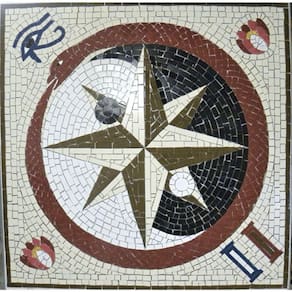 Piso Maçom Em Mosaico Ii Feito Com Cerâmicas E Porcelanas Tamanho 90cm