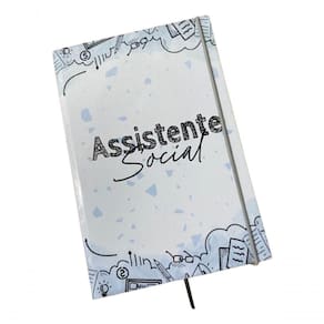 Caderno Sketchbook Grande Capa Profissões Assistente Social 21x14cm Miolo Com Pauta Para Escrever