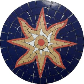 Rosone Mosaico Contemporâneo Sol Em Mosaico Ii Cerâmica Tamanho 90cm