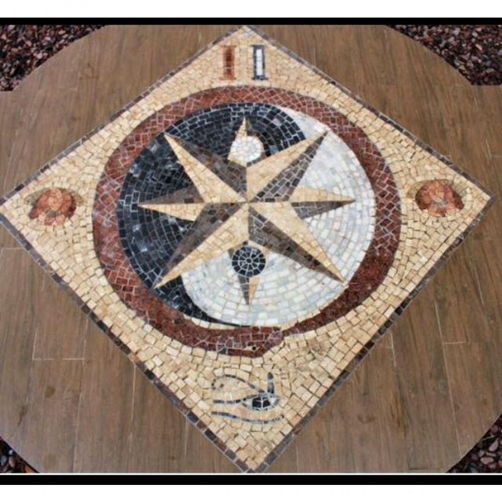 Piso Maçom Em Mosaico I Tamanho 80cm