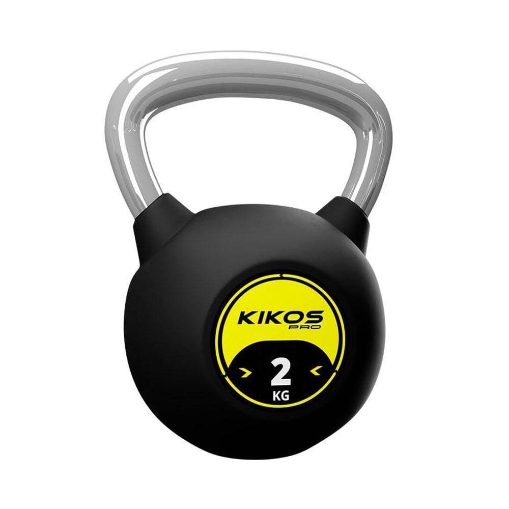 Kettlebell Rubber Kikos Pro 2kg - Preto