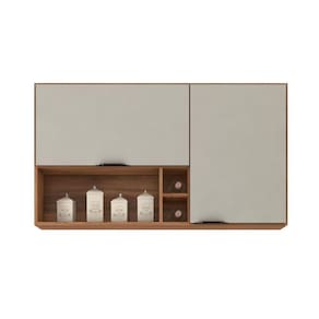 Armário Aéreo 2 Portas 120cm Com Nicho Firenze Amendola Touch/nude Tx - Demóbile