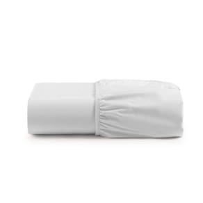 Lençol Solteiro Cintilante Percal 180 Fios 100% Algodão Com Elástico - Branco