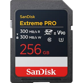 CARTÃO DE MEMÓRIA SANDISK 256GB EXTREME PRO UHS-II SDXC - 300MB/s V90