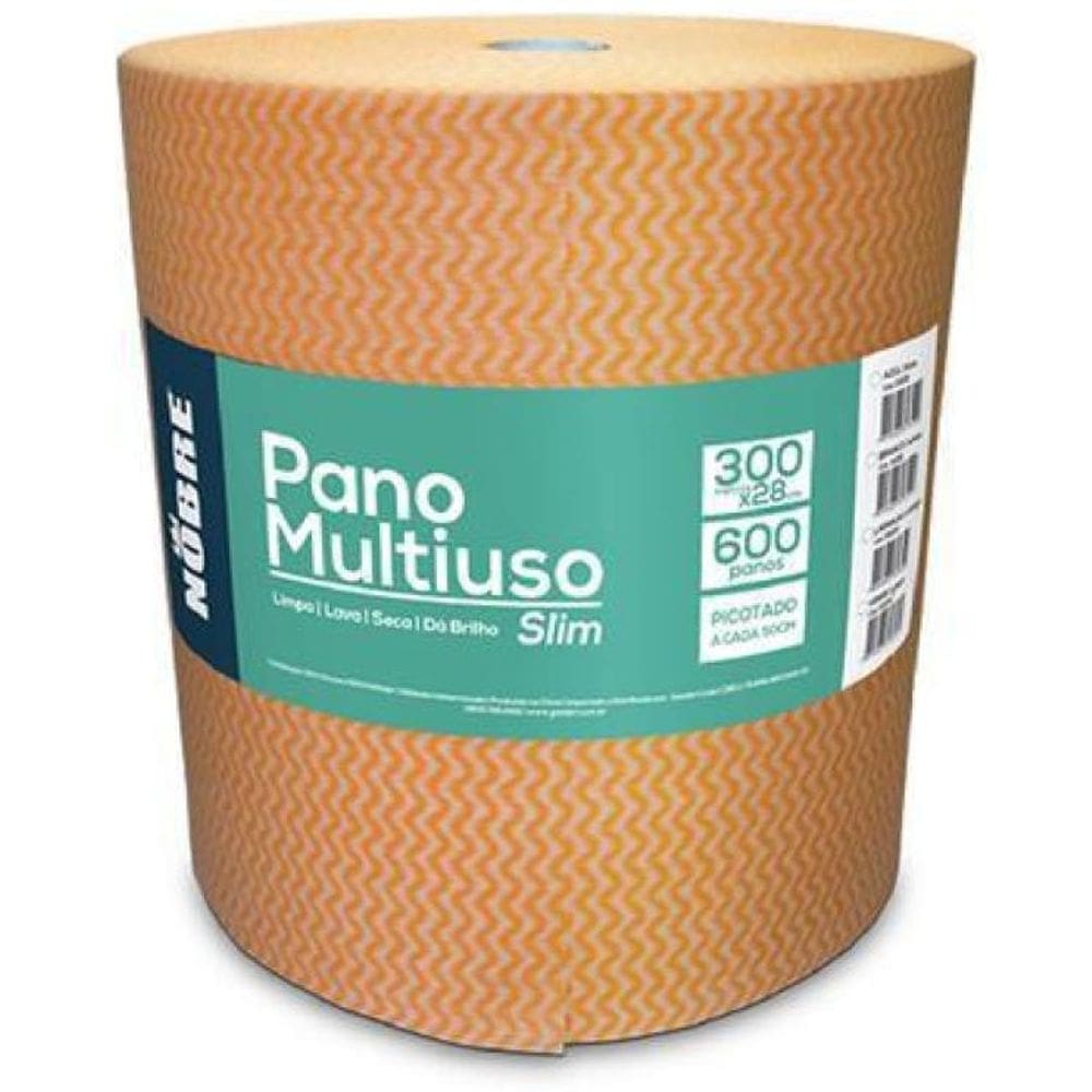 Pano multiuso SLIM rolo c/ 28cmx300m picotado NOBRE laranja