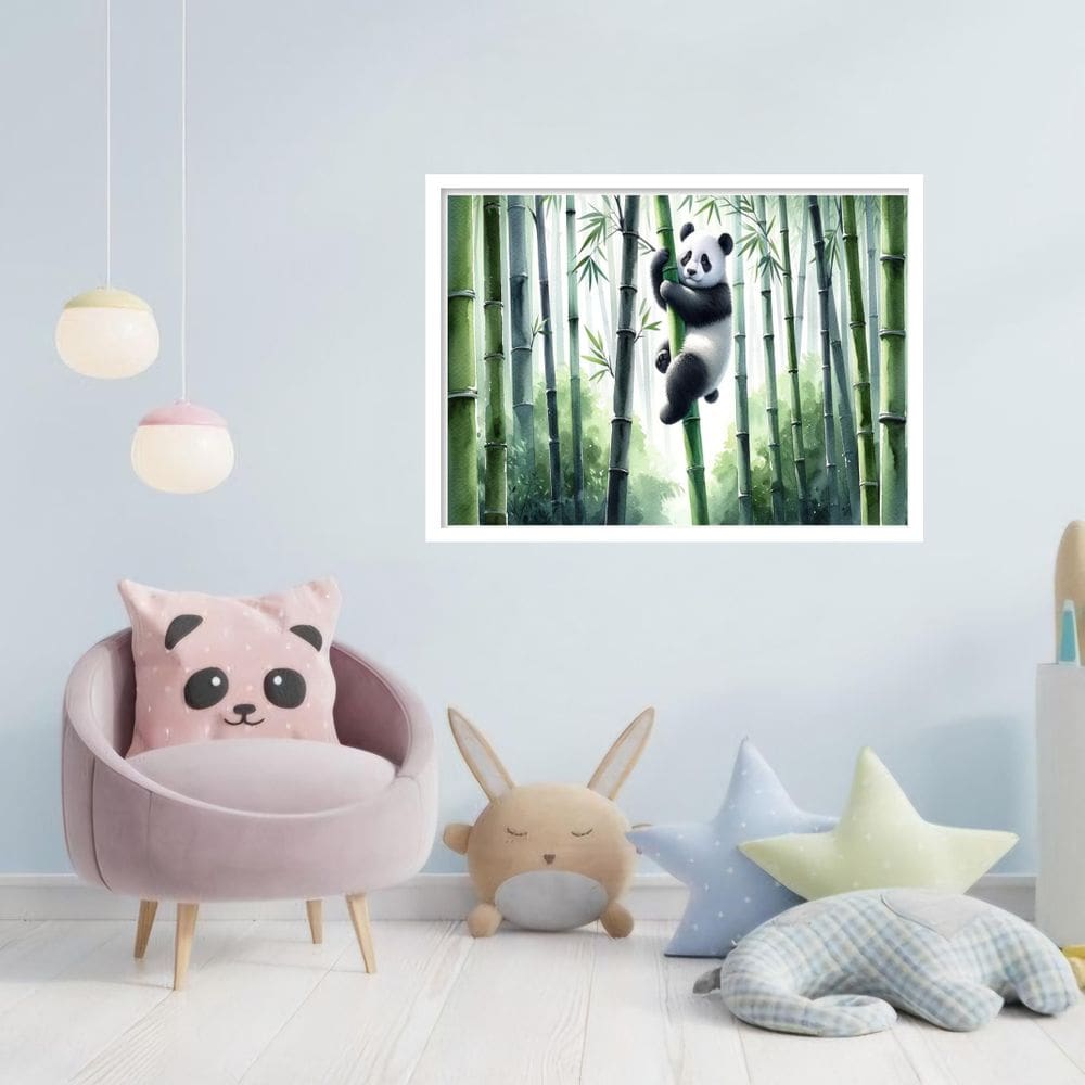 Quadro Decorativo Panda Canavial - 50X70Cm