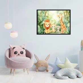 Quadro Decorativo Animais Baby Floresta - 50X70Cm