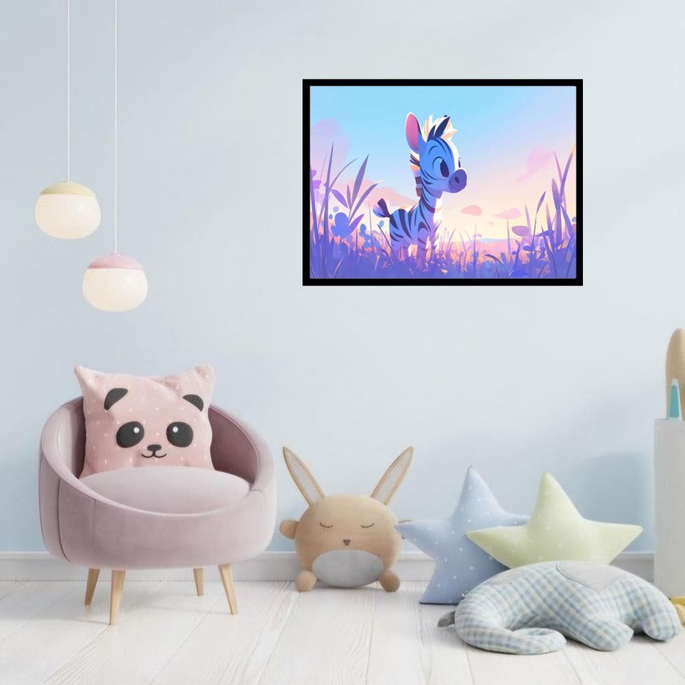 Quadro Decorativo Zebra Baby - 50X70Cm