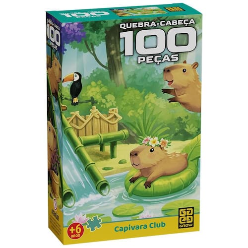 imagem-Quebra-cabeça 100 peças Capivara Club
