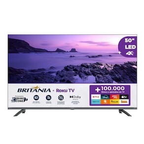 Smart TV 50” Britânia Roku TV Led Dolby Audio BTV50G3ERSGB