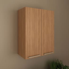 Armário Aéreo Multiuso Cozinha 60cm 2 Portas Freijó CZ3141