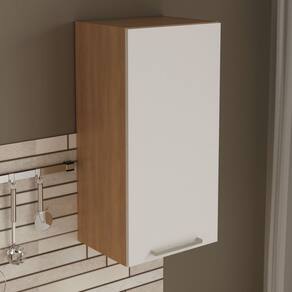 Armário Aéreo Multiuso para Cozinha 40cm 1 Porta Freijó Branco CZ3118