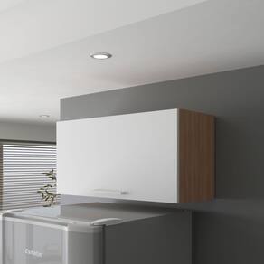 Armário Aéreo para Cozinha 80cm 1 Porta Basculante Freijó Branco CZ3119