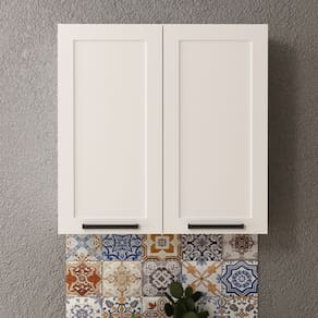 Armário Aéreo para Cozinha 80cm 2 Portas MDF Branco CZ3314