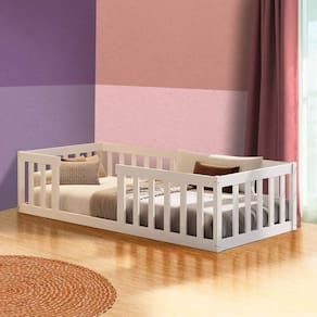Cama Cercadinho De Chão Solteiro Branco Elvo