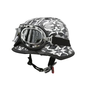 Capacete Br101 Alemão Camuflado Cinza Oculos Espelhado P