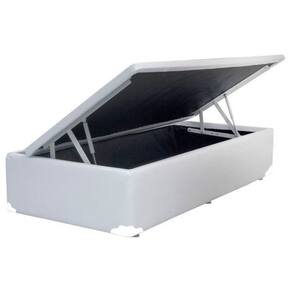 Cama Box Báu Solteiro Sintético Branca - 39x78x188