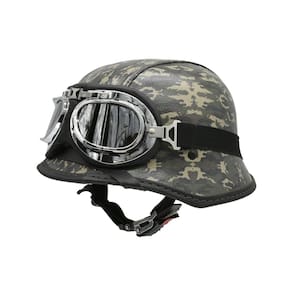 Capacete Br101 Alemão Camuflado Verde Oculos Espelhado M