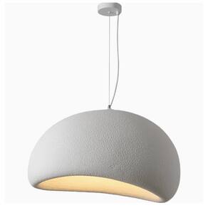 Luminária Pendente Cúpula estilo Japonês cor Branca com 50CM