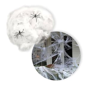 Kit 06 Teia De Aranha Decoração Para Halloween + 12 Aranhas