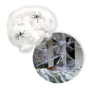 Kit 06 Teia De Aranha Decoração Para Halloween + 12 Aranhas