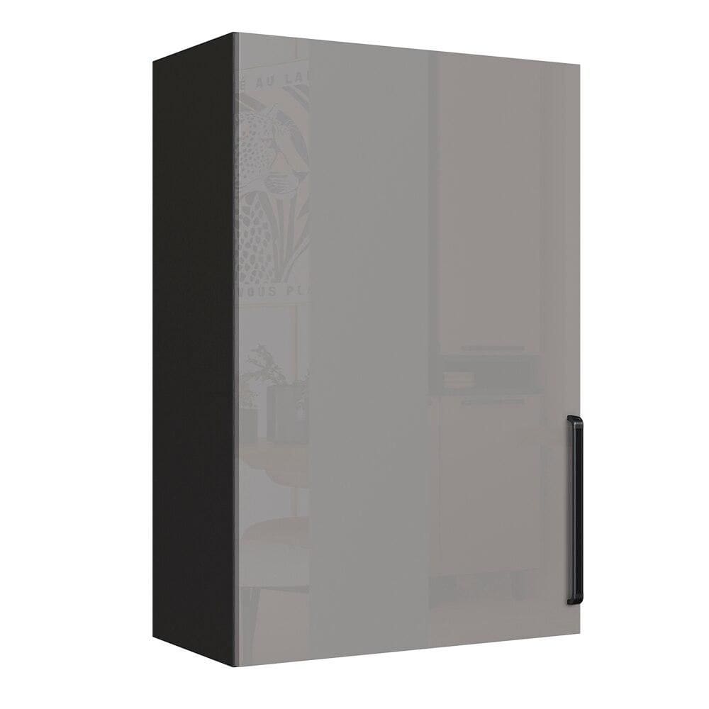 Armário Aéreo 1 Porta Indekes Isa Chumbo e Titânio, 60 cm