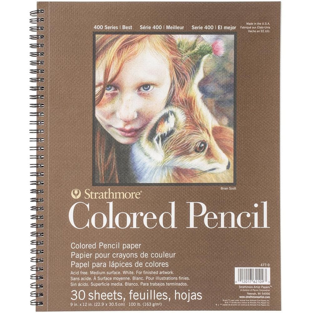 Bloco de papel Strathmore Colorida Pencil Spiral 9x12-30 folhas
